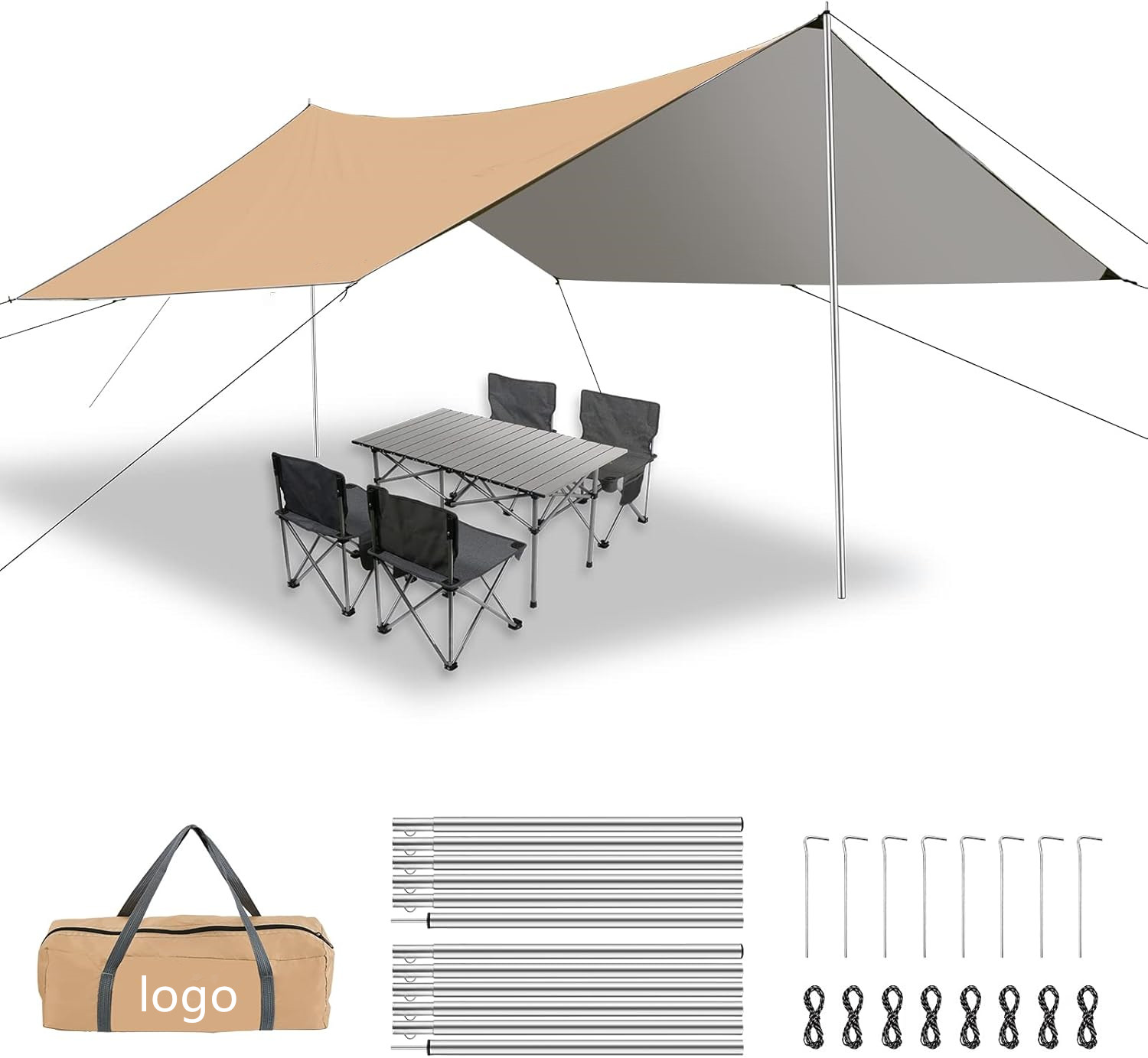 Hammock Rain Tarp - 2026년형 해먹 레인플라이, 12x10피트 캠핑 타프(폴대