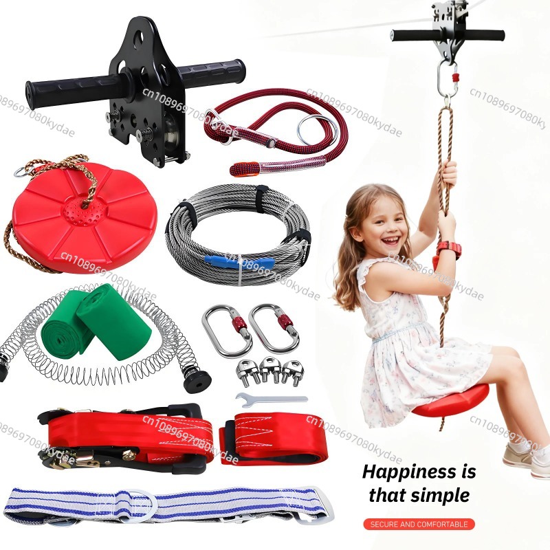 어린이용 지퍼라인 키트, 스틸 와이어 로프 풀리 스윙이 - Outdoor Adventure Activities For Kids 리뷰 및 가격